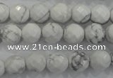 CWB213 15.5 inches 10mm faceted round natural white howlite beads
