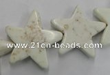 CWB379 15.5 inches 25*25mm star howlite turquoise beads wholesale