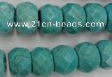 CWB453 15.5 inches 10*14mm faceted rondelle howlite turquoise beads