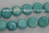 CWB702 15.5 inches 11mm flat round howlite turquoise beads