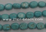 CWB730 15.5 inches 6*10mm oval howlite turquoise beads wholesale