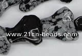 CWG06 15.5 inches 25*33mm wavy freeform snowflake obsidian beads