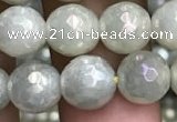 CWH71 15.5 inches 8mm faceted round AB-color white jade beads