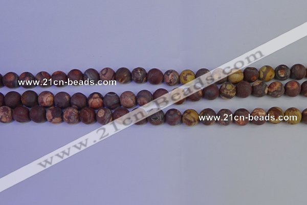 CWJ422 15.5 inches 8mm round matte wood eye jasper beads