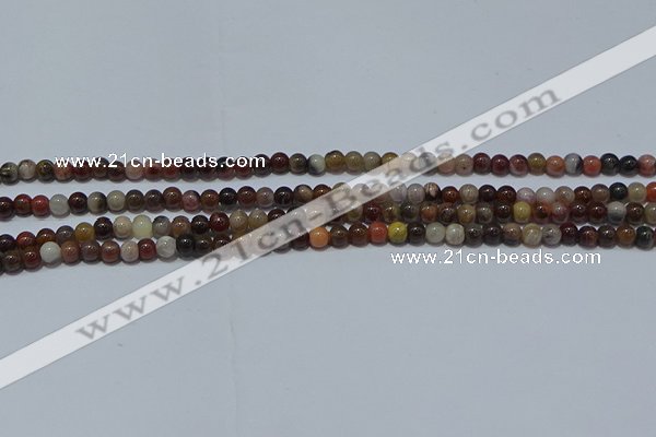 CWJ500 15.5 inches 4mm round Xinjiang wood jasper beads wholesale