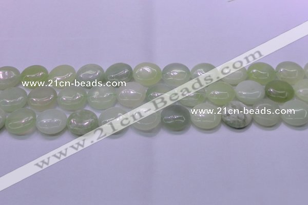 CXJ226 15.5 inches 18mm flat round New jade beads wholesale