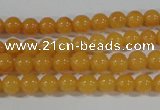CYJ158 15.5 inches 4mm round yellow jade beads wholesale