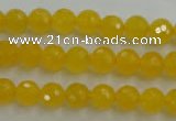 CYJ201 15.5 inches 6mm faceted round yellow jade beads wholesale