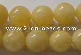 CYJ255 15.5 inches 14mm round yellow jade beads wholesale