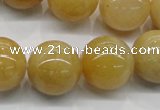 CYJ404 15.5 inches 12mm round yellow jade gemstone beads