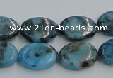 CYQ55 15.5 inches 13*18mm oval dyed pyrite quartz beads wholesale