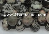 CZJ17 16 inches 10*14mm teardrop zebra jasper gemstone beads wholesale