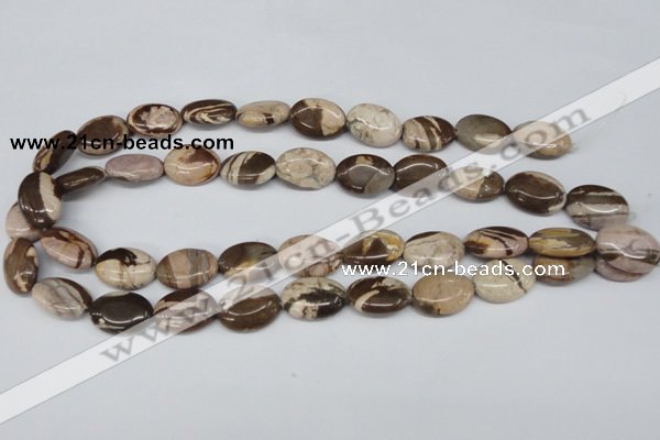 CZJ356 15.5 inches 13*18mm oval zebra jasper beads wholesale
