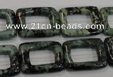 CZJ523 15.5 inches 15*20mm rectangle donut green zebra jasper beads