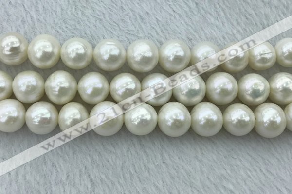 FWP135 15 inches 12mm - 13mm potato white freshwater pearl strands