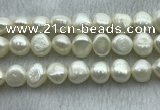 FWP260 15 inches 11mm - 12mm baroque white freshwater pearl strands