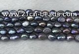 FWP282 15 inches 7mm - 8mm baroque black freshwater pearl strands