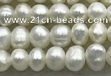 FWP51 14.5 inches 3mm - 4mm potato white freshwater pearl strands