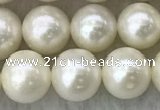 FWP74 15 inches 7mm - 8mm potato white freshwater pearl strands