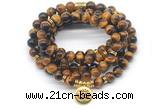 GMN7042 8mm yellow tiger eye 108 mala beads wrap bracelet necklace