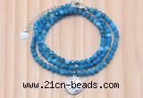 GMN7470 4mm faceted round apatite beaded necklace with constellation charm