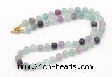 GMN7635 18 - 36 inches 8mm, 10mm matte fluorite beaded necklaces