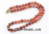 GMN7758 18 - 36 inches 8mm, 10mm round fire agate beaded necklaces