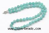 GMN7831 18 - 36 inches 8mm, 10mm round amazonite beaded necklaces