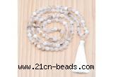 GMN8814 Hand-Knotted 8mm, 10mm Montana Agate 108 Beads Mala Necklace