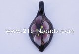 LP80 11*26*54mm leaf inner flower lampwork glass pendants