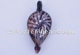 LP91 13*27*60mm leaf inner flower lampwork glass pendants