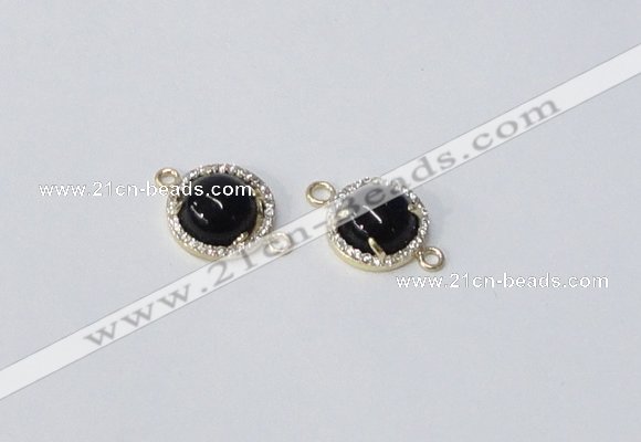 NGC1013 10mm flat round agate gemstone connectors wholesale