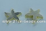 NGC1444 28mm - 30mm starfish fossil coral connectors wholesale