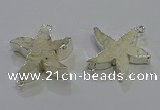 NGC1455 28mm - 30mm starfish fossil coral connectors wholesale