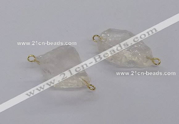 NGC1800 18*25mm - 22*30mm nuggets white crystal connectors