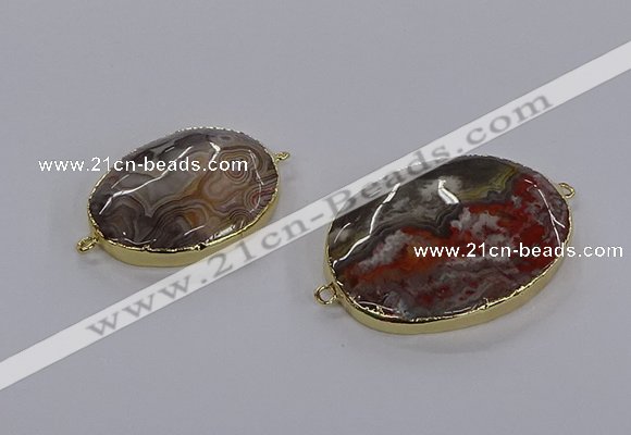 NGC1811 25*35mm - 35*45mm oval crazy lace agate connectors