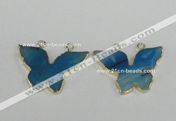 NGC409 30*40mm butterfly agate gemstone connectors wholesale