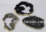 NGC488 45*50mm - 50*60mm freefrom plated druzy agate connectors