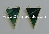 NGC5162 25*35mm - 30*40mm triangle agate gemstone connectors