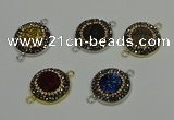 NGC5330 20mm - 22mm coin plated druzy agate connectors