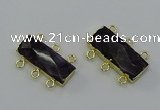 NGC5367 12*30mm - 15*30mm faceted rectangle amethyst connectors