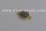 NGC5840 11*13mm oval plated druzy agate connectors wholesale