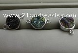 NGC6005 12mm coin plated druzy agate connectors wholesale