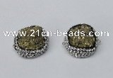 NGC633 24*25mm - 26*28mm freeform plated druzy agate connectors