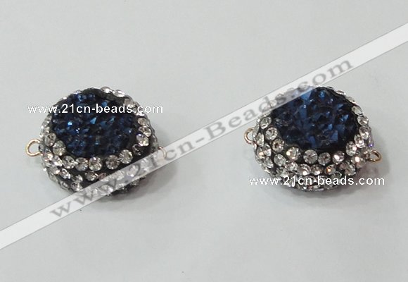 NGC680 20mm - 22mm coin plated druzy agate connectors