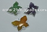 NGC70 22*30mm carved butterfly agate connectors wholesale