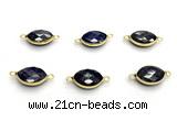 NGC7040 11*15mm faceted oval lapis lazuli connectors