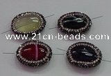 NGC7516 20*25mm oval agate connectors wholesale
