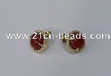 NGE178 10mm flat round agate gemstone earrings wholesale