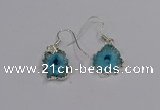 NGE209 18*20mm - 20*25mm freeform druzy agate gemstone earrings